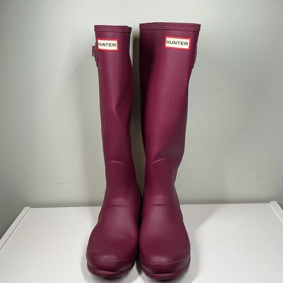 Hunter Boots Women's Original Matta Tall Rain Boots - Violet Purple - Size 8 - Picture 2 of 7